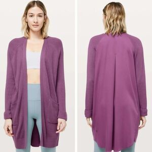 Lululemon Still At Ease Wrap Plum Purple Sweater Size 8